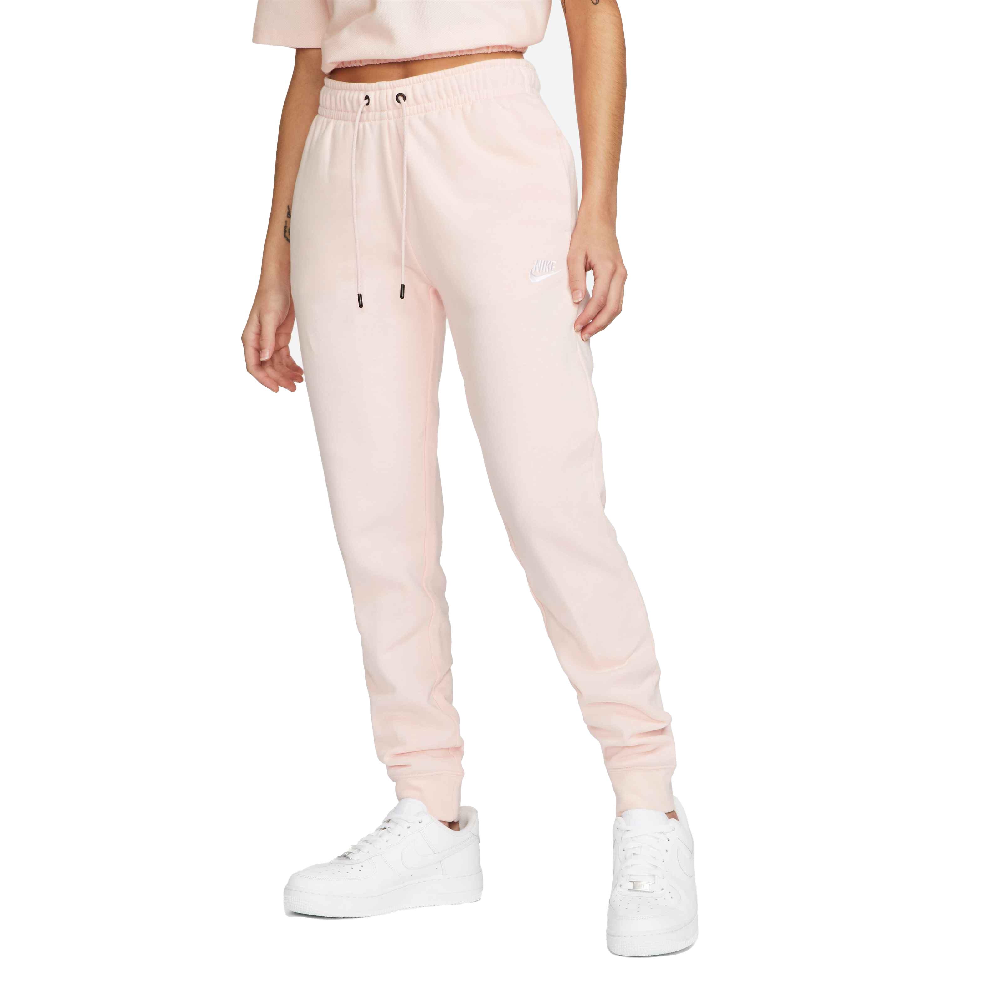 Nike Women's Sportswear Essential MR Fleece Pants-Lt Pink